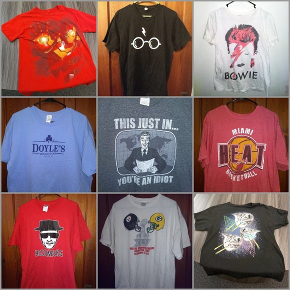 10 T-SHIRT MYSTERY BUNDLE - Bulk Lot Set Random Tees Shirts - Picture 10 of 16